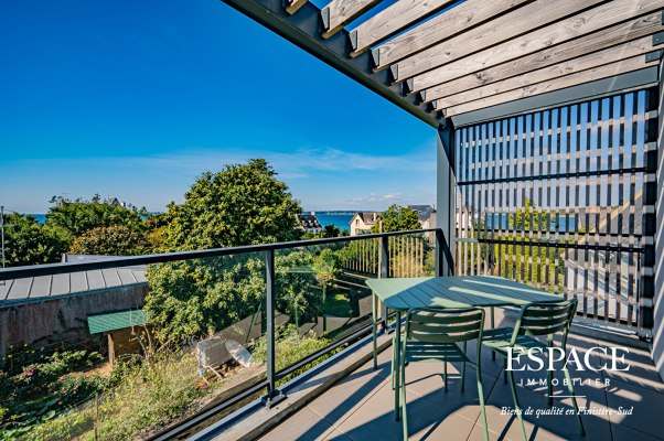 Concarneau quartier de la Corniche appartement 2 pièces avec vue mer et garage