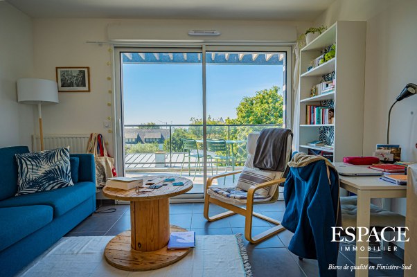 Concarneau quartier de la Corniche appartement 2 pièces avec vue mer et garage