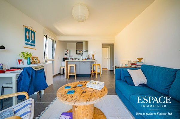 Concarneau quartier de la Corniche appartement 2 pièces avec vue mer et garage