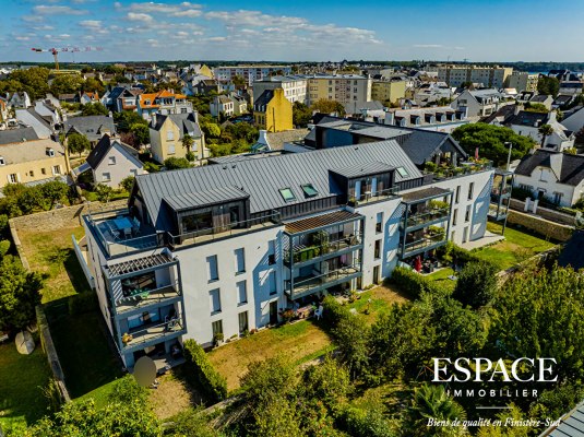 Concarneau quartier de la Corniche appartement 2 pièces avec vue mer et garage