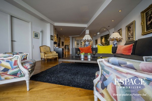 A Concarneau face à la mer appartement de 154 m² avec grande terrasse, garage double et cave