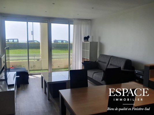 Concarneau vue mer appartement contemporain 2 pièce(s) 46.47 m2 en rez de jardin