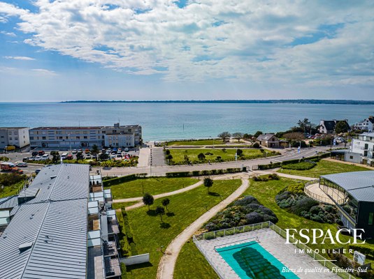 Concarneau appartement vue mer de 49.58 m² avec deux terrasses et parking