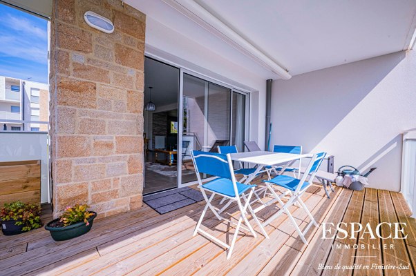 Concarneau appartement récent 91 m2 avec grand balcon de 14 m² et garage double