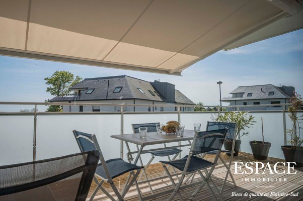 Concarneau appartement récent 91 m2 avec grand balcon de 14 m² et garage double