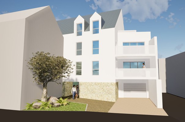 Résidence &quot;TI GLENN&quot; à vendre appartement 4 pièces de 88.85 m² au centre Ville de Concarneau