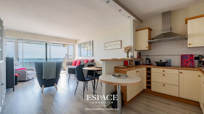 A vendre à Concarneau bel appartement face à la mer de 2 pièce(s) de 51.89 m2 avec terrasse et parking privatif