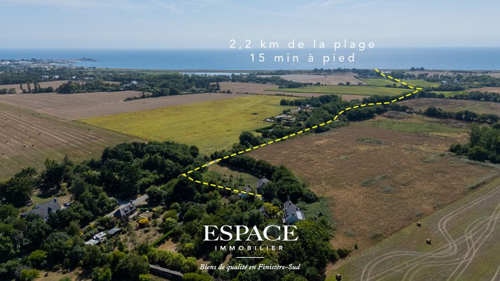 A vendre à Trégunc près des plages - charme breton - pierres anciennes et jardin paysager de 4 320 m²