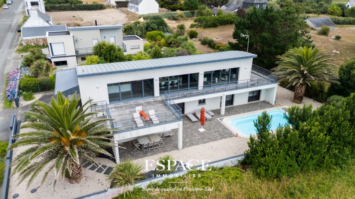 Névez plages à pied - belle maison moderne avec vue mer, piscine et terrasse panoramique