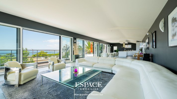 Névez plages à pied - belle maison moderne avec vue mer, piscine et terrasse panoramique