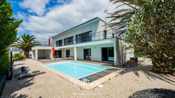 Névez plages à pied - belle maison moderne avec vue mer, piscine et terrasse panoramique
