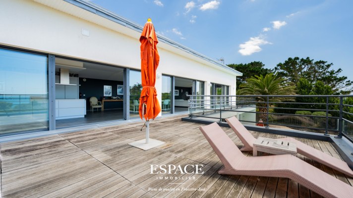 Névez plages à pied - belle maison moderne avec vue mer, piscine et terrasse panoramique