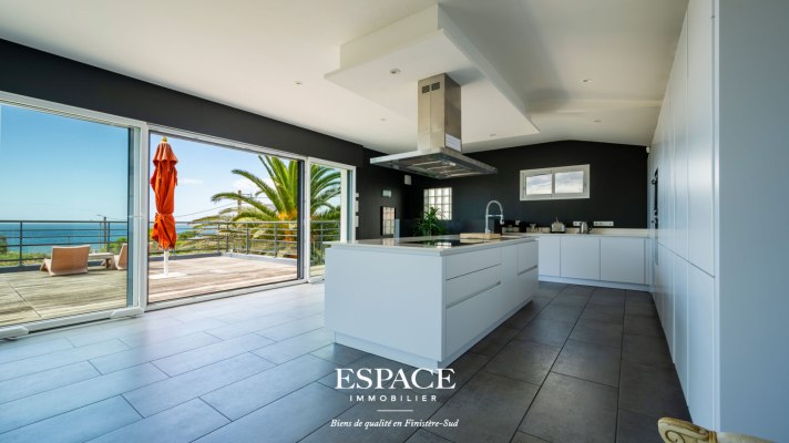 Névez plages à pied - belle maison moderne avec vue mer, piscine et terrasse panoramique