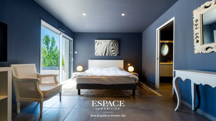 Névez plages à pied - belle maison moderne avec vue mer, piscine et terrasse panoramique