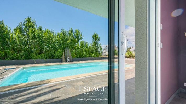 Névez plages à pied - belle maison moderne avec vue mer, piscine et terrasse panoramique