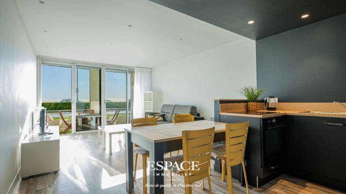 A vendre à Concarneau vue mer appartement contemporain 2 pièce(s) 46.47 m2 en rez de jardin