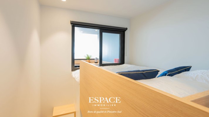 A vendre à Concarneau vue mer appartement contemporain 2 pièce(s) 46.47 m2 en rez de jardin